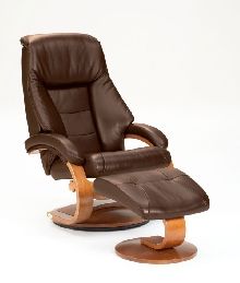 Mac Motion Euro Recliner and Ottoman in Espresso Leather (Model 58)