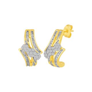 CT. T.W. Diamond Bypass Earrings, Yellow/Gold, Womens