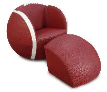 Football Upholstered Chair with Ottoman