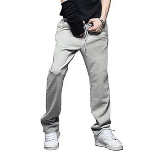 Mens Leisure Casual Cotton Pants Trousers   Gray
