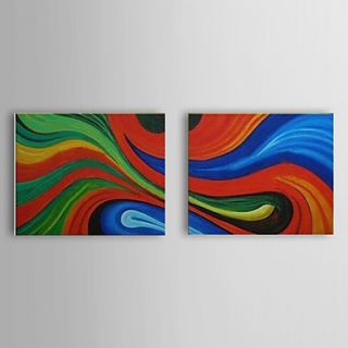 Hand Painted Oil Painting Abstract Set of 2 1307 AB0473