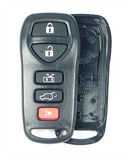 5 button Nissan Quest remote replacement shell with rubber buttons