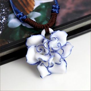 Vintage Handmade Ceramic Flower Necklace