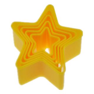 Plastic Star Shape Cookie Cutter Biscuit Mould Set Of 5 Pieces