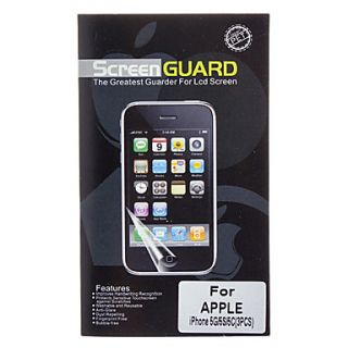 Three Pieces Packed Professional High Transparency LCD Screen Guard with Cleaning Cloth for iPhone 5/5S/5C