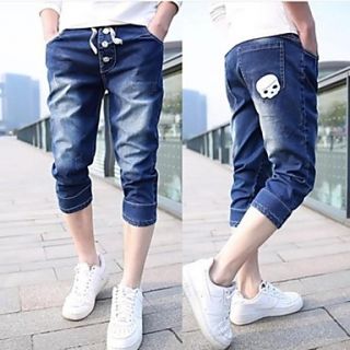 Mens Slim Casual Straight Jeans Shorts