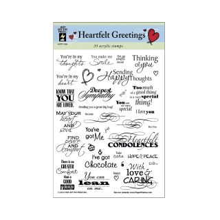 Hot Off The Press Heartfelt Greetings Acrylic Stamps Sheet