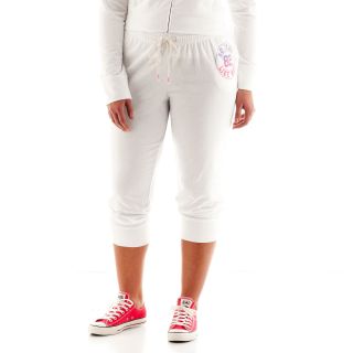 City Streets Cropped Sweatpants   Plus, White, Womens