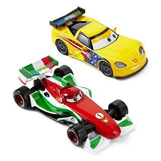 Disney Cars Jeff Corvette and Francesco Bernoulli Toy Cars, Multi, Boys