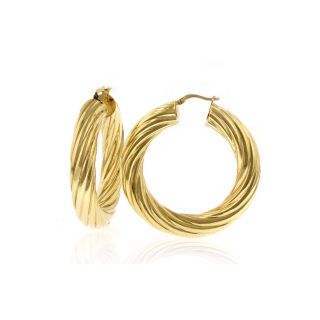 Twist Hoop Earrings 14K/Bronze, Womens