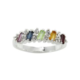 Bridge Jewelry Multicolor Crystal Baguette Band