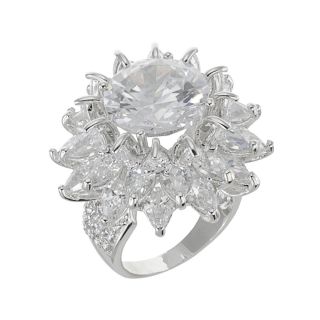 CZ by Kenneth Jay Lane Floral Statement Ring, Womens