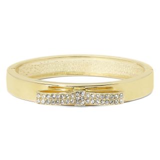 Crystal Bow Bangle Bracelet, Gold
