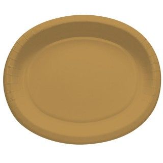 Glittering Gold Oval Banquet Plates