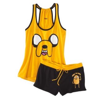 Adventure Time Juniors 2 Pc Pajama Set   Yellow Print L