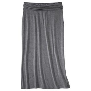 Merona Womens Plus Size Ruched Waist Knit Maxi Skirt   Gray 3