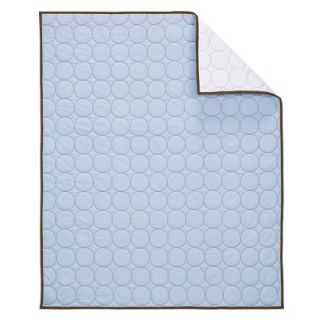 Quilted Baby Quilt   Blue/Chocolate