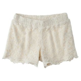 Cherokee Girls Lace Shorts   White Sand S