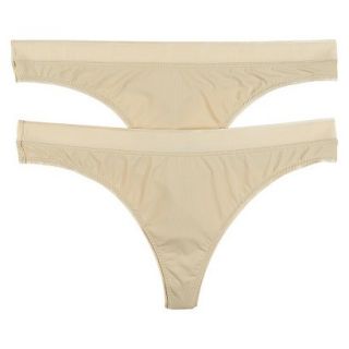 JKY by Jockey Womens 2 Pack Microfiber Stretch Thong 5774   Toasted Beige 6