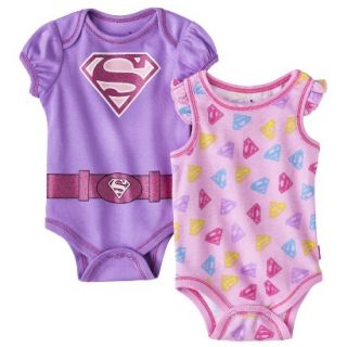 Superman Newborn Girls 2 Pack Supergirl Caped   Purple