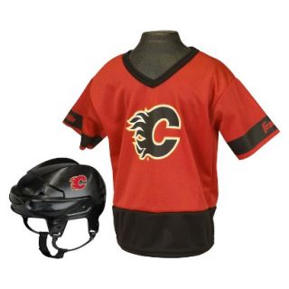 Franklin sports NHL Flames Kids Jersey/Helmet Set  OSFM ages 5 9