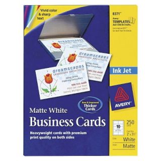 Avery 2 x 3 1/2 Inkjet Two Side Printable Business Cards   White (250 Per Pack)