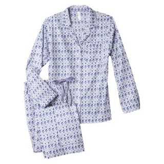 Gilligan & OMalley Womens Long Sleeve Woven PJ Set   Blue XS