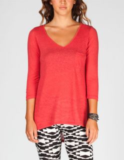 Open Back Womens Pocket Tee Red In Sizes Large, Small, X Large, X Sma