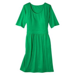 Merona Womens Plus Size Elbow Sleeve Ponte Dress   Green 2