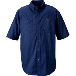 Gravel Gear Wrinkle Free Short Sleeve Work Shirt with Teflon   Blue, Large