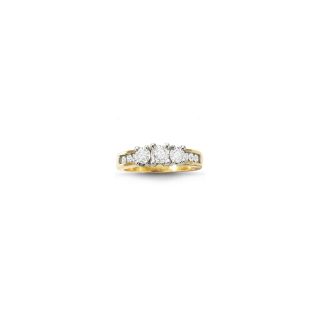 Love Lives Forever 3 Stone Diamond Ring, Two Tone, Womens