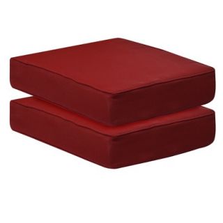 Rolston 2 Piece Outdoor Ottoman Replacement Cushion Set   Red