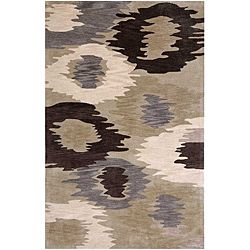 Hand tufted Beige Abstract Area Rug (76 X 96)
