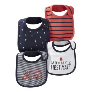 Carters 4 pk. Sailboat Teething Bibs, Navy Boat, Boys