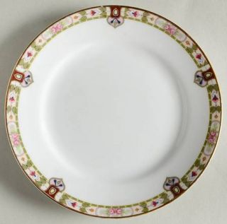 Noritake Regina Bread & Butter Plate, Fine China Dinnerware   Flower Band W/ Gre