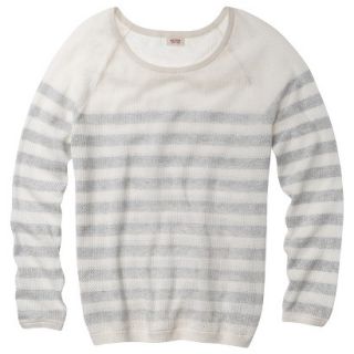 Mossimo Supply Co. Juniors Long Sleeve Mesh Pullover Sweater   Gray/Cream 3
