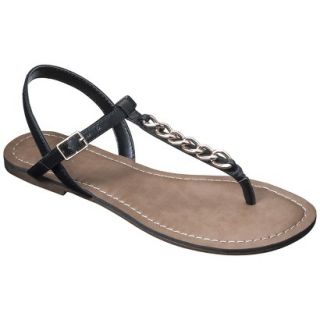 Womens Merona Tracey Chain Sandals   Black 7.5