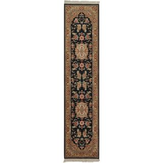 Hand knotted Persian Wool/ Silk Runner Rug (23 X 10)