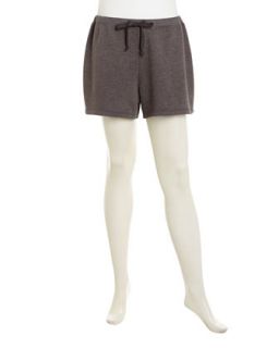 French Terry Drawstring Shorts, Charcoal