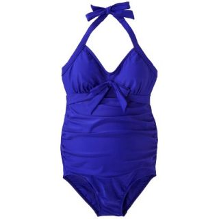 Womens Maternity Halter One Piece Swimsuit   Cobalt Blue XL