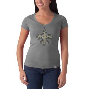 New Orleans Saints 47 Brand NFL Womens Flanker V Neck T Shirt