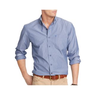 Izod Striped Woven Shirt, Blue, Mens