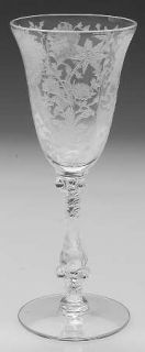 Cambridge Wildflower Clear Wine Glass   Stem #3121, Clear,  Etched,No Gold Trim