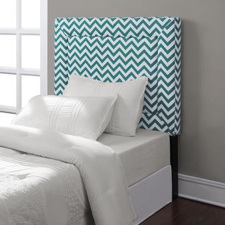 Dimensions Furniture Zoey Peacock Chevron Twin Headboard Blue Size Twin