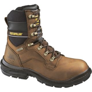 CAT Generator 8 Inch Waterproof Steel Toe Work Boot   Dark Brown, Size 8, Model