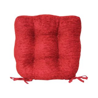18 Chenille Chair Pad, Red