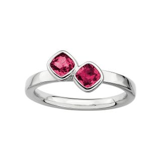 Sterling Silver Lab Created Ruby Ring, Red, Womens