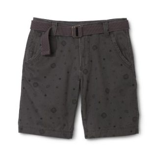 Mossimo Supply Co. Mens Belted Flat Front Shorts   Gray Patina Print 28
