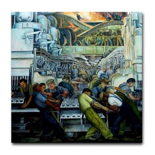  Diego Rivera Detroit Mural Art Tile Coaster
