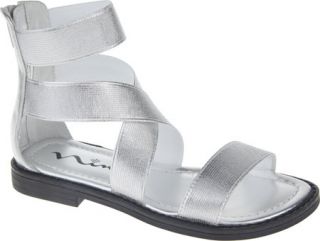 Girls Nina Bambina   Silver Patent Elastic Sandals